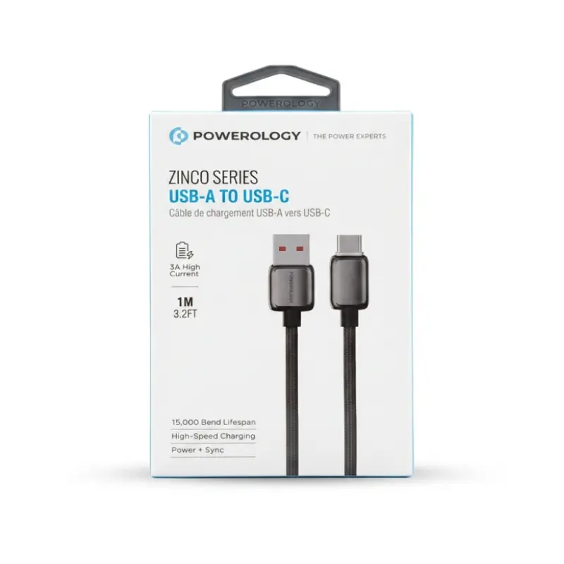 Powerology ZINCO Series USB-A to USB-C